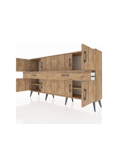 Arges Konsol 4 Raflı 2 Çekmeceli 8 Kapaklı 176x30x99 Çam-çam Çam-çam Arges Konsol 4 Raflı 2 Çekmeceli 8 Kapaklı 176x30x99 Çam-çam Çam-çam