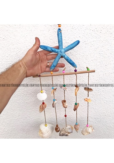 Deniz Yıldız Kabuk Nazar Boncuk Balkon Bahçe Rüzgar Gülü Süs (386615550)