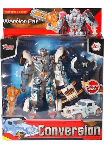 Mey İthalat Hw-668-1-2 Işıklı Dönüşebilen Robot Araba -vardem
