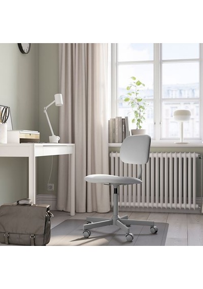 Ikea Bleckberget Çalışma Sandalyesi, Klovsta Beyaz-gri