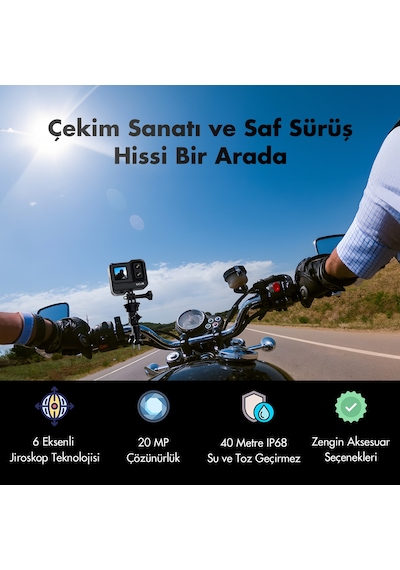 Sjcam Sj20 Dual Lens F1.3 Çift Kameralı Aksiyon Kamerası Siyah