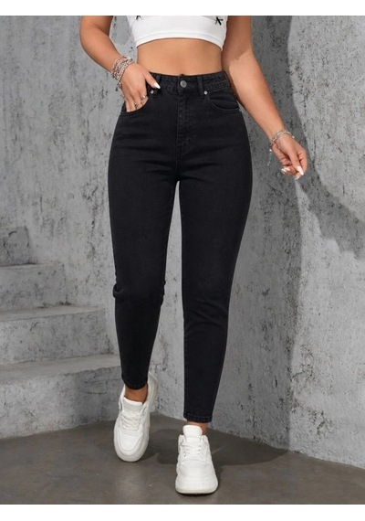 Valensdesign Kadın Dar Paça Kot Pantolon Siyah