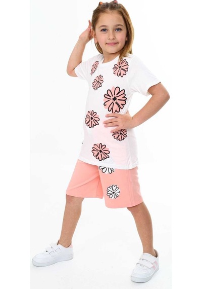 My Kids Wear Şık Şortlu Alt Üst Takım Pudra
