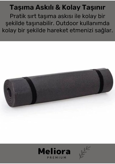 Taşıma Askılı Konfor Modeli Çift Taraflı Kaymaz Yoga Meditasyon Minderi Siyah Mat Çok Renkli