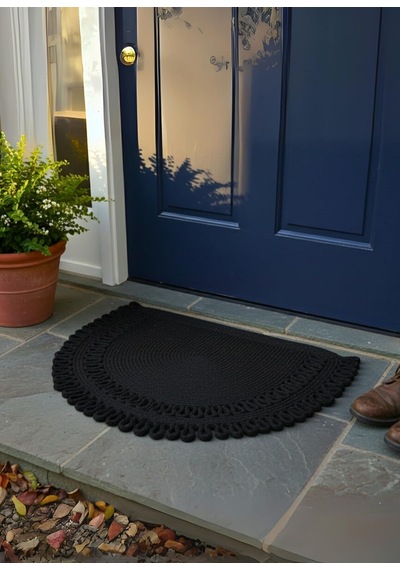 Handwoven Jüt Kapı Önü Karşılama Paspası Moderin Tasarım Hasır El İşi Çift Taraflı Paspas Ev Ofis Karavan Tek Çok Renkli