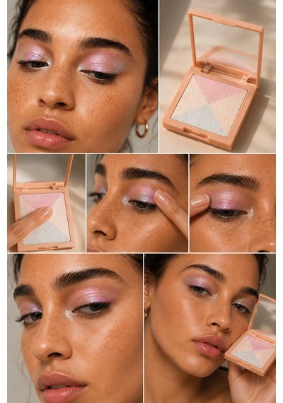 4'lü Toz Far Holo Glow 01 Holografik Işıltılı Talc Free Hyalüronik Asit & E Vitamini / My Joy Eyeshadow Quad Çok Renkli