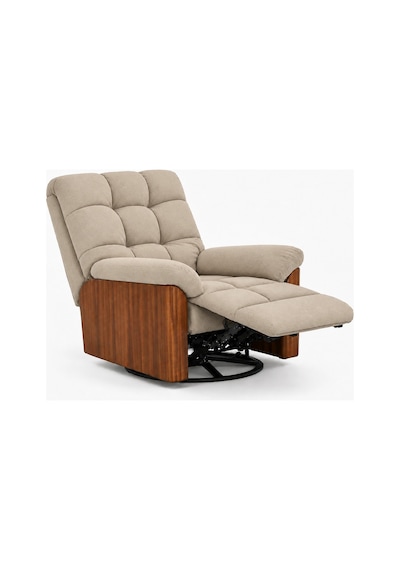Smarto Relax Porto Tv Koltuğu Elektrikli Masajlı Isıtmalı Ahşap Yan Panelli Polyester Kumaş Baba Koltuğu Bej
