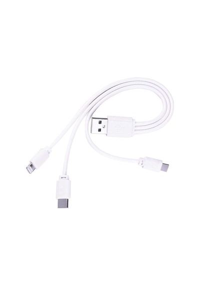 5103 Micro Usb Type C Lightnin Usb Data Şarj Kablosu, Beyaz
