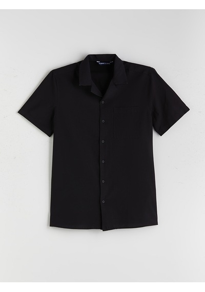 Lcwaıkıkı Classic Siyah Regular Fit Modal Karışımlı Erkek Gömlek