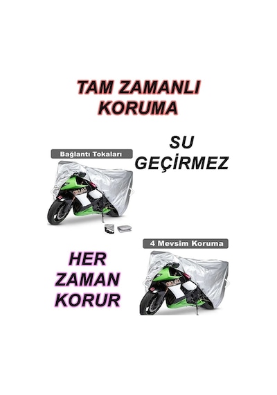 Kanuni Trex 150 Arka Çanta Uyumlu Motor Branda Örtü Miflonlu Premium 4 Mevsim Koruma Gri