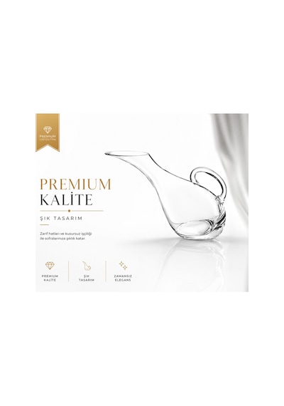 Büyük Hacimli,el Yapımı, Yatık Ördek Modeli Cam Sürahi,karaf, Sunum Sürahisi, 1,85 Lt, Dekoratif Şık, Üst Kalite Premium Karaf/sürahi/dekantör