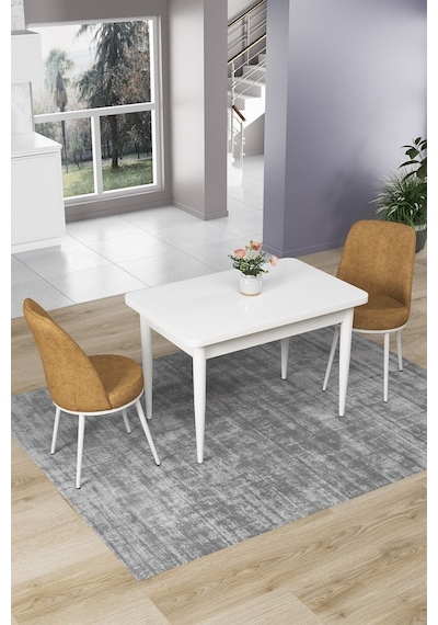 Canisa Concept Nil Serisi 70x110 Sabit Mutfak Masası Takımı Beyaz Masa 2 Cappucino Sandalye Cappucino Sandalyeler Beyaz Masa Canisa Concept Nil Serisi 70x110 Sabit Mutfak Masası Takımı Beyaz Masa 2 Cappucino Sandalye Cappucino Sandalyeler Beyaz Masa