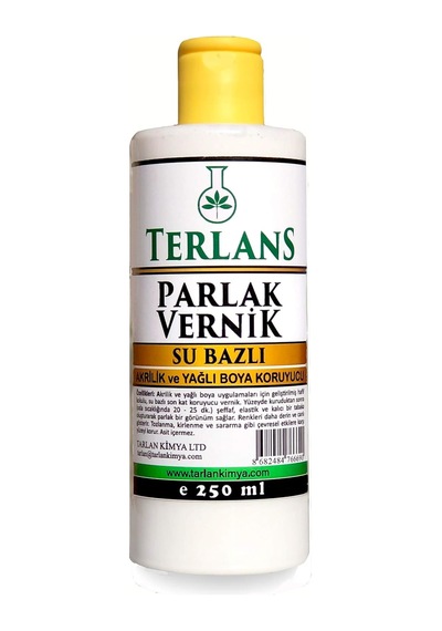 Su Bazlı Parlak Vernik 250 Ml Akrilik Ve Yağlı Boya Koruyucu Tek Renk