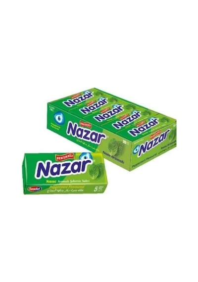 Nazar 5'li Nane Aromalı Şekersiz Sakız 20 Adet