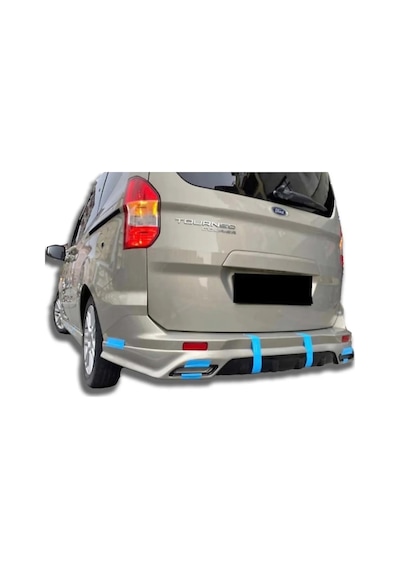 Ford Tourneo Courier Egzoz Görünümlü Arka Ek Plastik Siyah Difüzör Arka-bodykit-ek-karlık