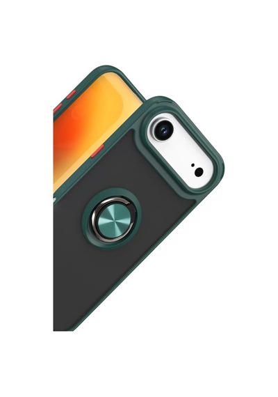 Newface Apple iPhone Uyumlu 17 Air Montreal Yüzüklü Silikon Kapak - Yeşil Diğer