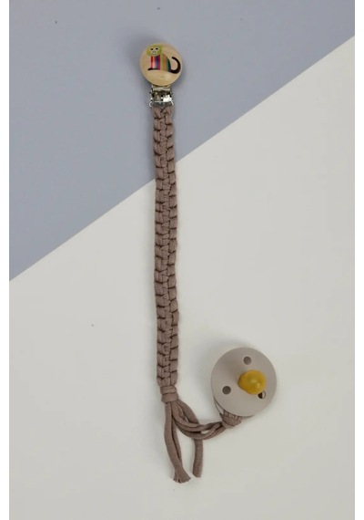 E&f Store El Örmesi Doğal Ahşap Emzik Askısı - Maymun - Kahverengi