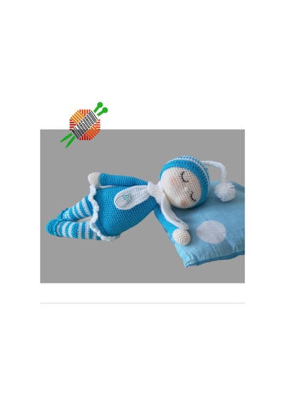 Amigurumi Oyuncak Uyku Arkadaşı Mavi Bebek 45Cm