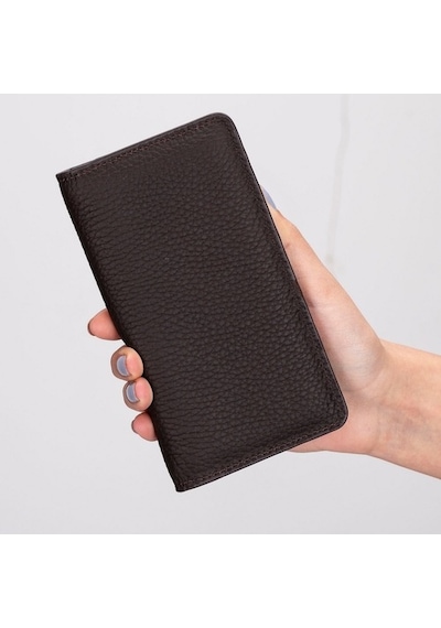Calvina 6.5 Inch Uyumlu Deri Kartlıklı Kılıf Fl02 Kahverengi