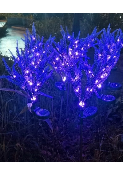 2'li Dekoratif Dış Mekan Süsü Güneş Enerjili Led Işıklı Solar Lavanta Çiçeği Bahçe Balkon Ledi Lc118 Lc-118