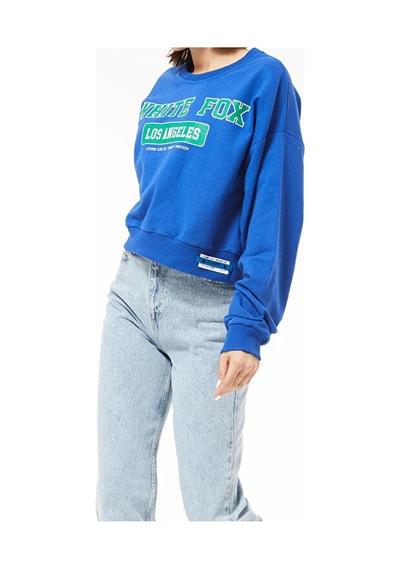 Tex Republic Kadın Siyah Baskılı Sweatshirt Mavi