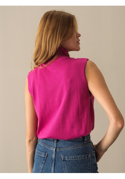Xint Fuşya Slim Fit Balıkçı Yaka Pamuk Kazak 850830