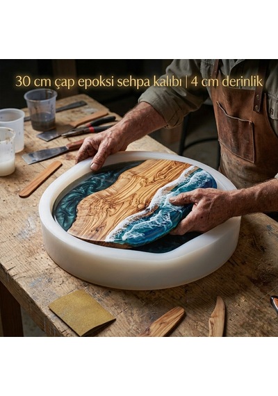 30 Cm Çap 4 Cm Derinlik Epoksi Sehpa Kalıbı