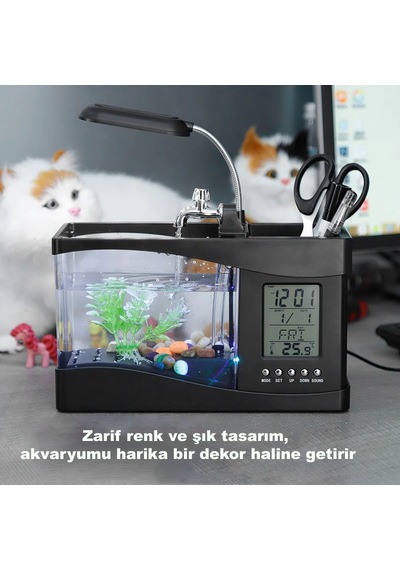 Dailylink Dekoratif Usb Masaüstü Mini Akvaryum Balık Tankı