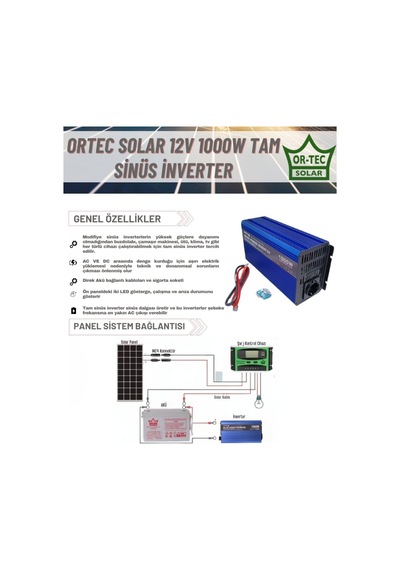 Ortec Solar 12v 1000watt Tam Sinüs İnverter