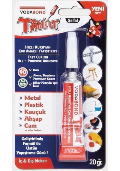 Tamir Et Çok Amaçlı Jel Yapıştırıcı 20 Gr Metal - Plastik - Kauçuk - Ahşap - Cam