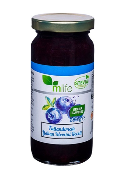 Mlife Tatlandırıcılı Yaban Mersini Reçeli 280g - 8 Adet Tarı