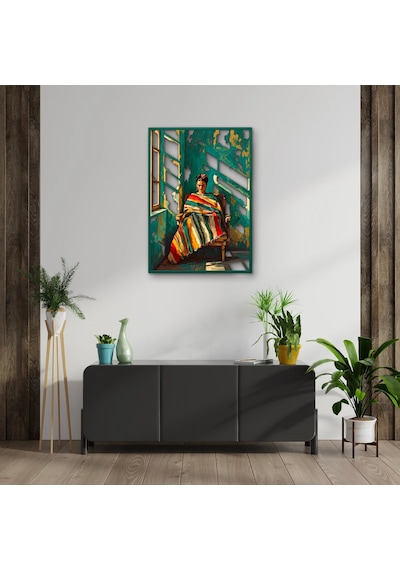 Renkli Şallı Bohem Kadın - Metal Tablo - Dec0341 46 X 65 Cm Çok Renkli