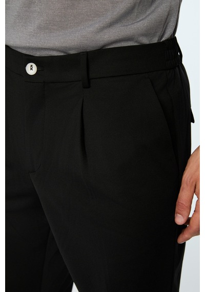 Morven Erkek Siyah Rayon Trend Düz Slim Fit Pantolon 26ms003027001 Siyah