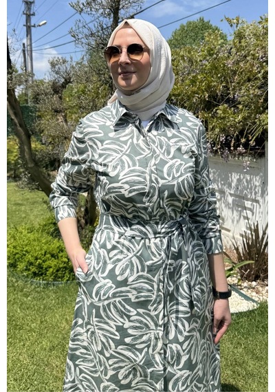 Rabia Şamlı Doğa Yeşil Tunik Çok Renkli