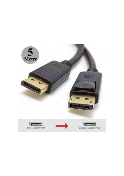 Gold Plated Displayport Erkek-Erkek Görüntü Kablosu 5 Metre