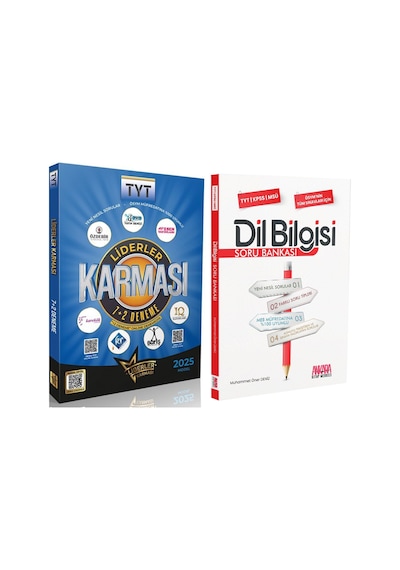 Liderler Karması 2025 Model Tyt 7+2 Deneme Seti Ve Akm Dil Bilgisi Soru Bankası Seti 2 Kitap