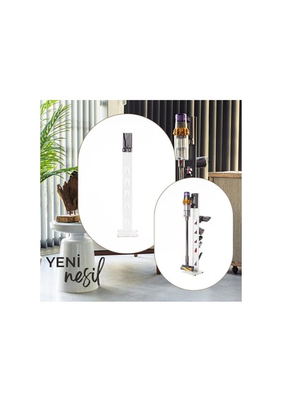Dyson Uyumlu Dikey Süpürge Standı Beyaz Renk Dyson V15 - V12 - V11 - V10 - V8 Modellere Uyumlu Beyaz - 652905296
