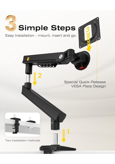 Nb Ergonomic North Bayou A5 17''-32'' Tek Kol 2-9 Kg Vesa Uyumlu Monitör Standı