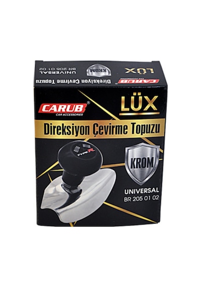 Direksiyon Çevirme Topuzu Armalı Lüks Krom Paslanmaz Üniversal 1 Adet