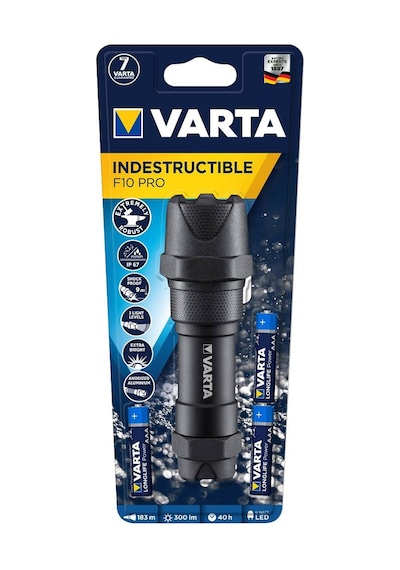 Varta 18710 indestructible F10 Pro Pilli El Feneri Siyah