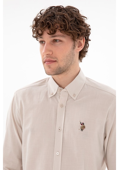 U.S. Polo Assn. Us. Polo Assn. Erkek Gömlek 50298000-vr049 Ekru