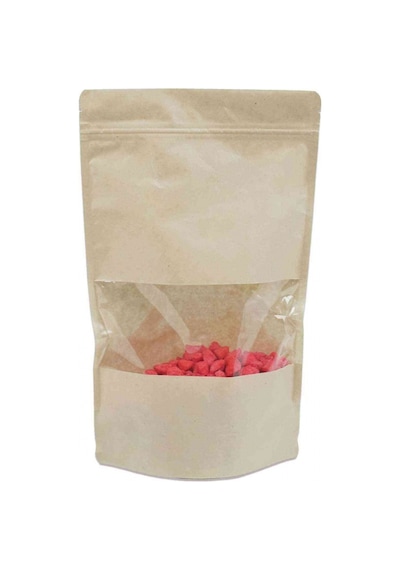 Kraft Pencereli Doypack 180X290X45 Mm 50 Adet
