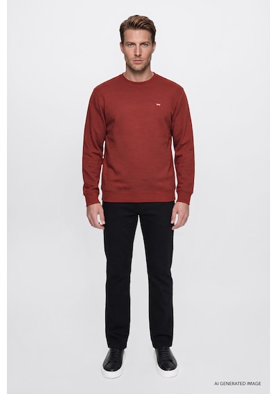 Wrangler Pamuklu Selanik Regular Fit Erkek Sweatshirt W2620080810 Kiremit