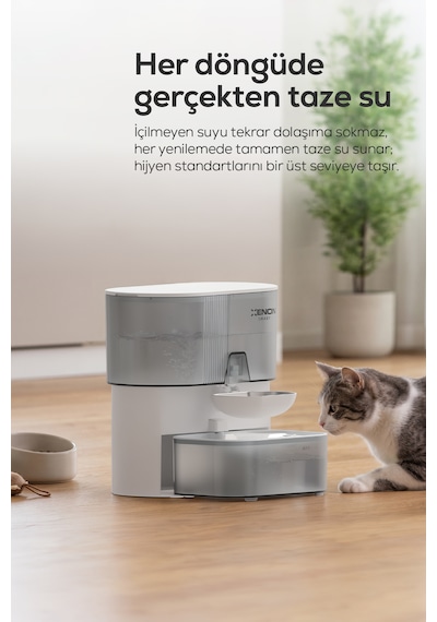 Kedi Su Pınarı Otomatik, 3l, 2000 Mah, Taze Su Döngüsü, Çelik Kase X8659
