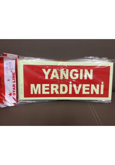 Fosforlu Fotolümen Yangın Merdiveni İkaz Levhası - 2 Adet