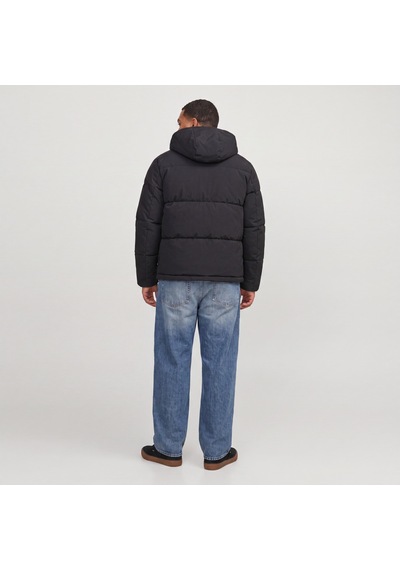 Jack & Jones Büyük Beden Ayarlanabilir Bagcikli Kapüsonlu Puffer Ceket - Galaxy - 12303958 Siyah