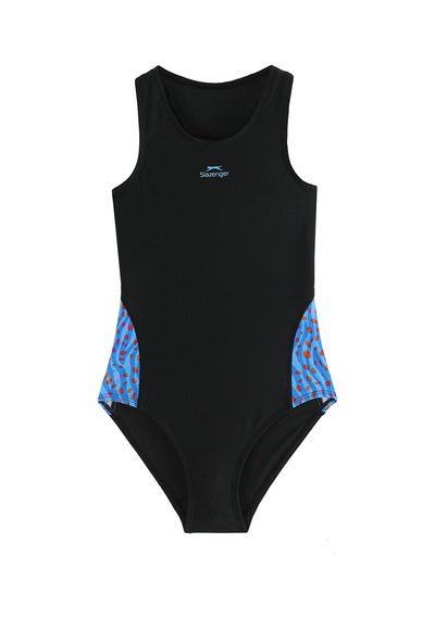 Slazenger Spl RacerBlk Çocuk  Siyah / Turkuaz Mayo