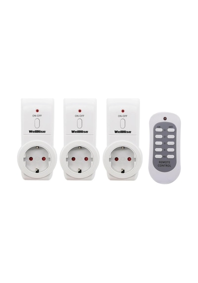 Wellhise Uzaktan Kumandalı 3'lü Priz Seti 3680W Çocuk Korumalı Pr
