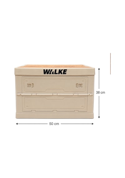 Walke Campbox Katlanabilir Kamp Masası Ve Saklama Kutusu 50x38 Cm Ahşap Kapaklı Bej