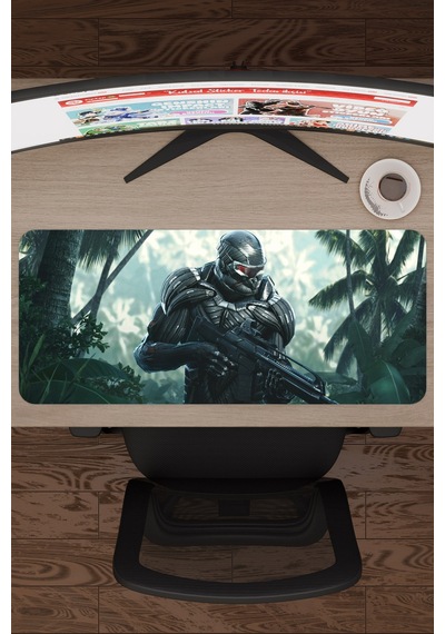 Crysis Kaymaz Dikişli Kauçuk Oyuncu Mousepad V2 - 70x30 Xl Gaming Mouse Pad Fare Altlığı